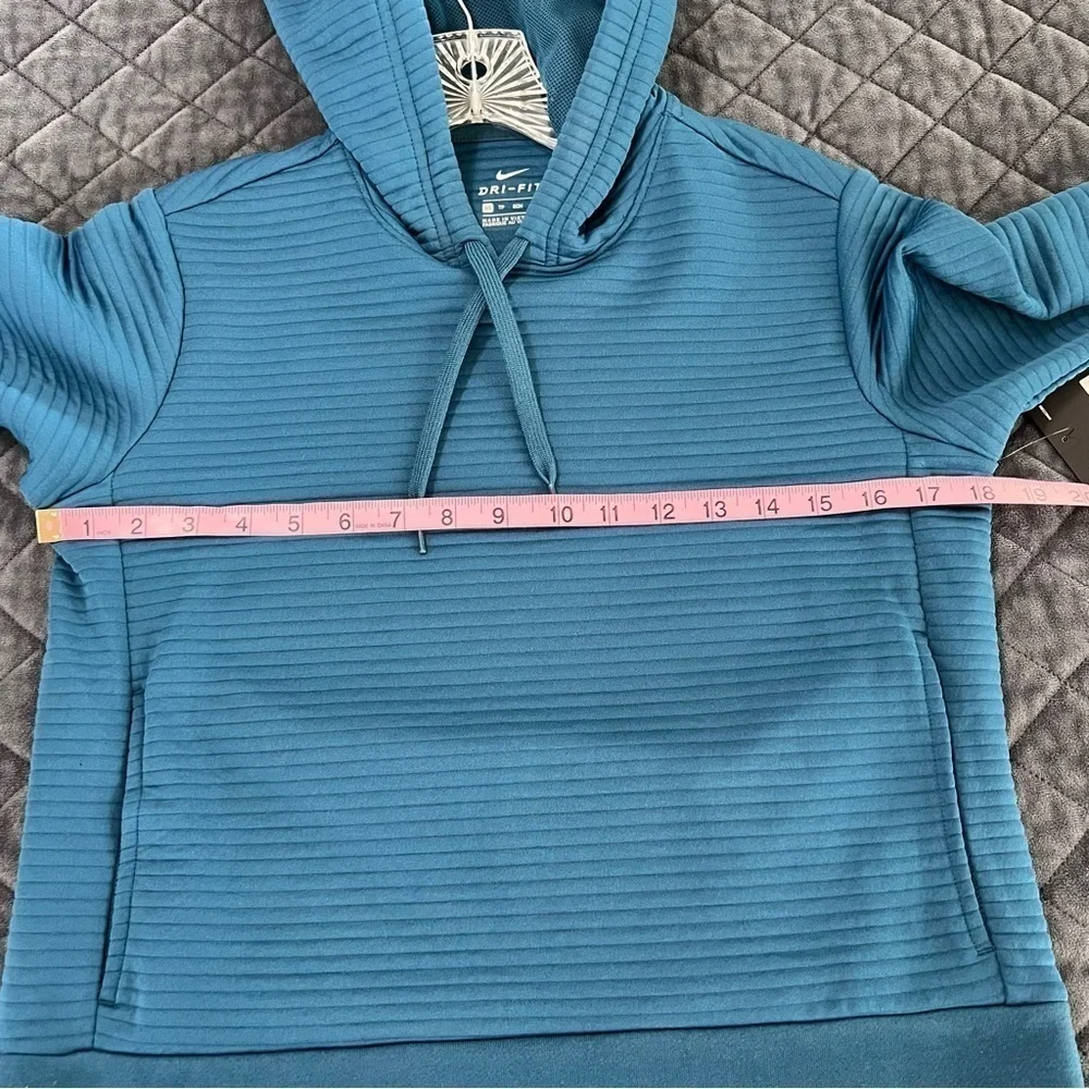 Nike Hoodie Women XS Sweater Teal Hooded Athletic Running Pullover Dri Fit B11